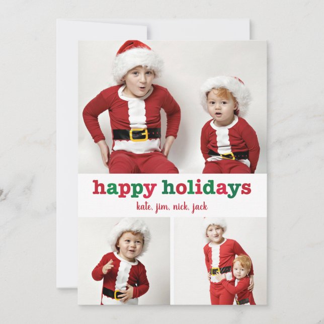 Jolly Stripes Joyeux Carte photo de vacances (Devant)