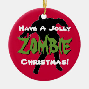 Jolly Zombie Christmas Custom Ornament