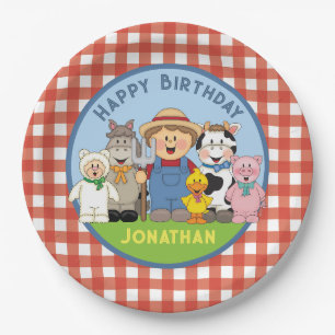 JollyKins Barnyard Buddies Boy Paper Plate