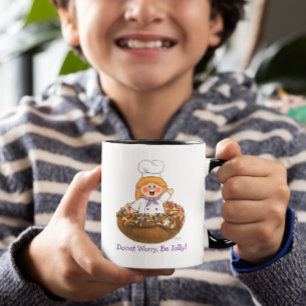 JollyKins Doughnut Worry Be Jolly Mug
