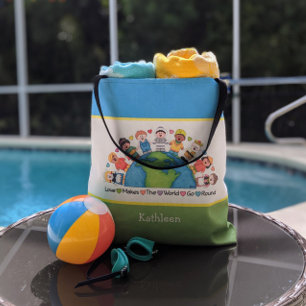 JollyKins Love Makes The World Go Round Tote Bag