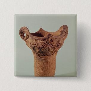 Jomon vase from the Kanto province 2 Inch Square Button