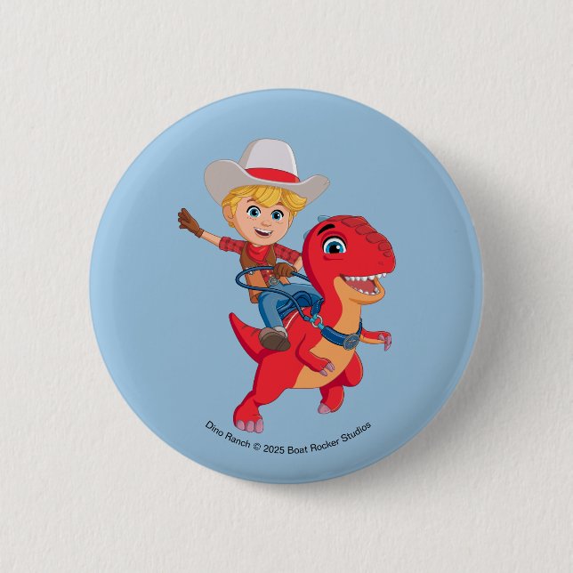 Jon and Blitz | Dino Ranch 2 Inch Round Button (Front)