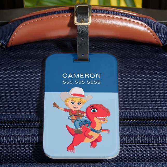 Jon and Blitz | Dino Ranch Luggage Tag (Front Insitu 2)