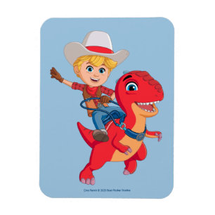 Jon and Blitz Dino Ranch Magnet