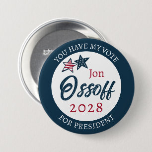 Jon Ossoff for Presdient 2028 3 Inch Round Button