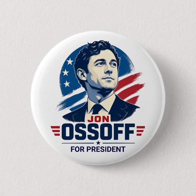Jon Ossoff for President 2028   2 Inch Round Button (Front)