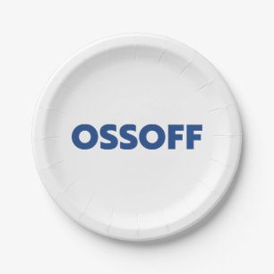 Jon Ossoff Georgia Senate runoff blue white party Paper Plate