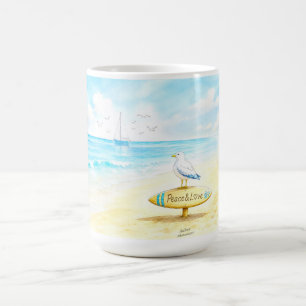 Jon Seagull - Peace & Love  Coffee Mug