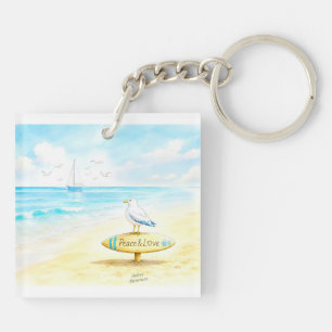 Jon Seagull - Peace & Love Keychain