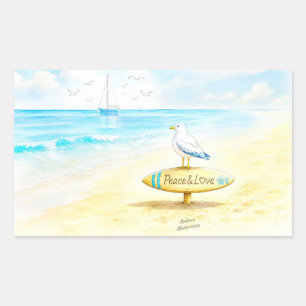 Jon Seagull - Peace & Love Sticker