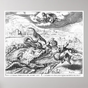 Jonah and the Whale by Philip Galle Poster