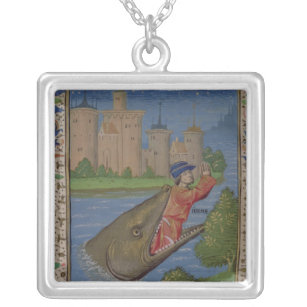 Jonah and the Whale, from the Bible of Jean XXII Silver Plated Necklace