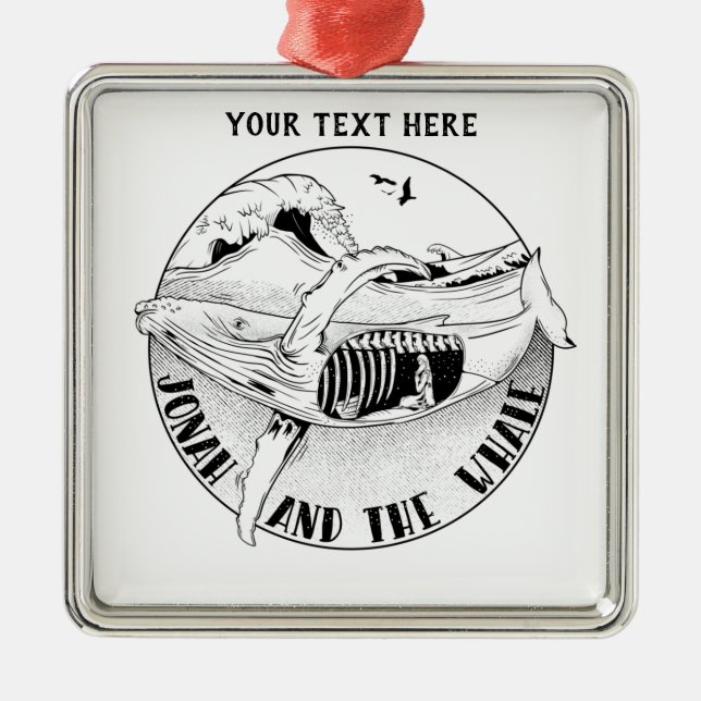 Jonah and the whale metal ornament (Front)