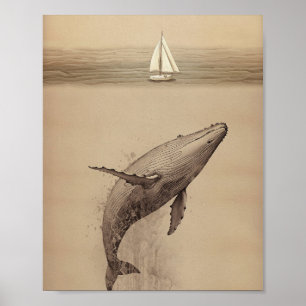 Jonah and the Whale - Modern Minimalist Poster