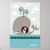 Jonah And The Whale Poster Bible Story Christian