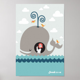 Jonah And The Whale Poster Bible Story Christian
