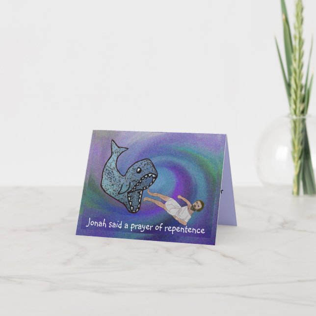 Jonah and the Whale Rosh Hashanah Card (Front)