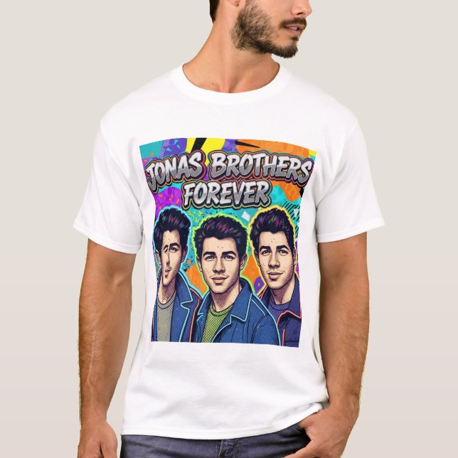 Jonas Brothers Forever – Colourful Pop Art Retro  T-Shirt (Front)