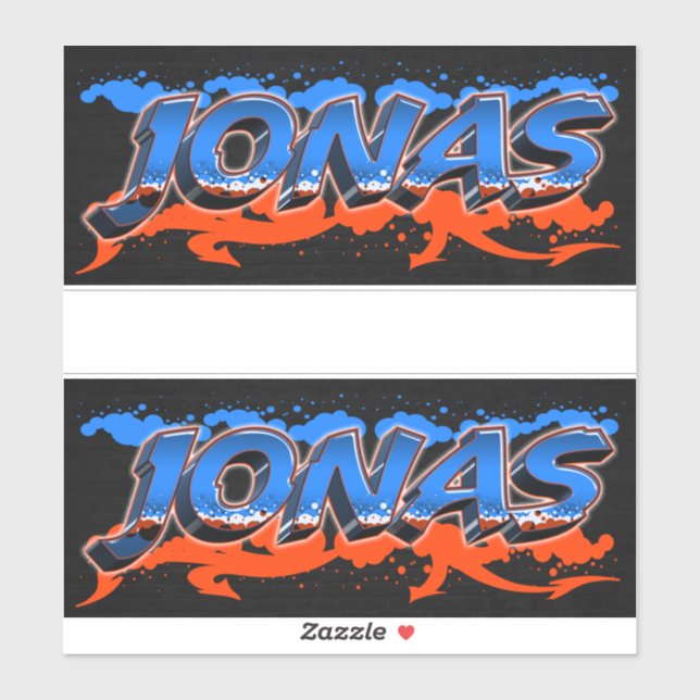 Jonas First Name Graffiti Sticker (Sheet)