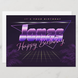 Jonas Name First Name purla retro Card Birthday
