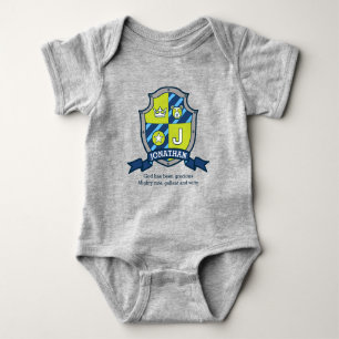 Jonathan boys J name meaning knights shield bear Baby Bodysuit