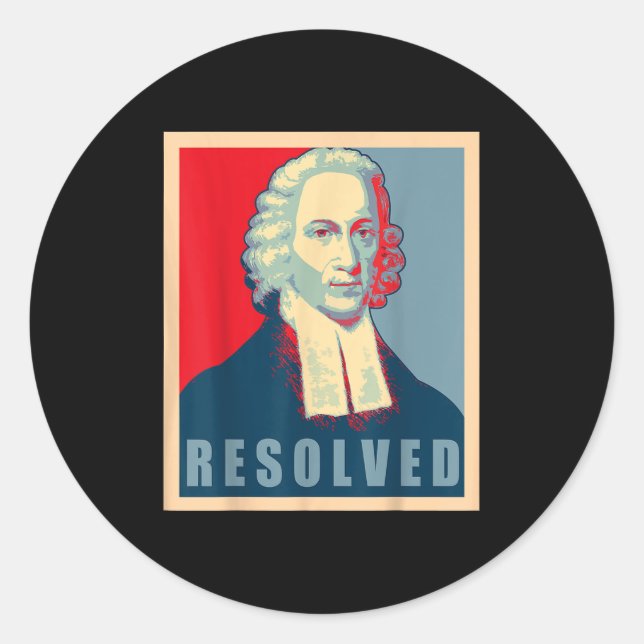 Jonathan Edwards Resolved Calvinist Reformed  Classic Round Sticker (Front)