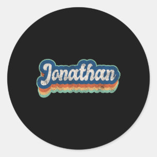 Jonathan First Name Boy Vintage Style 70s 80s Pers Classic Round Sticker