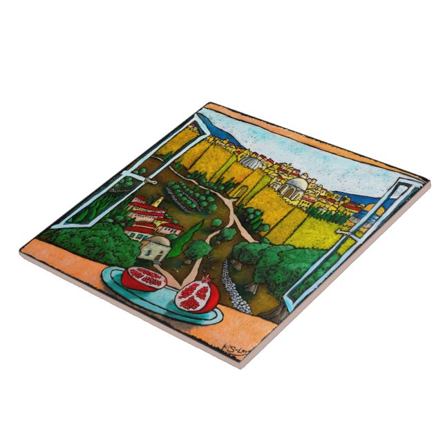 Jonathan Kis-Lev The Road to Jaffa Gate Tile (Side)