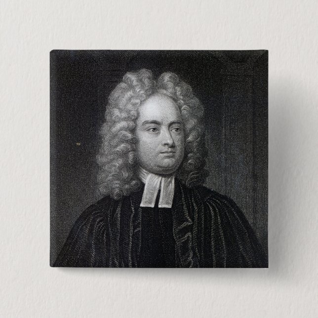 Jonathan Swift 2 Inch Square Button (Front)