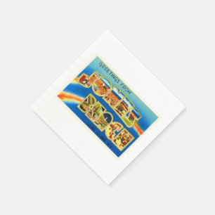 Jones Beach New York NY Vintage Travel Souvenir Napkin