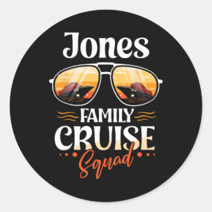 Jones Family Cruise Squad Personalized Jones Vacat Classic Round Sticker