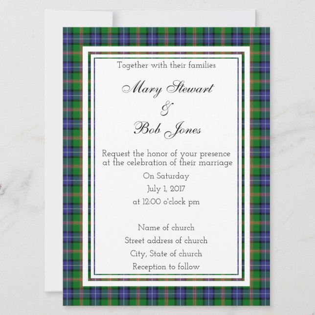 Jones Scottish Wedding Invitation (Front)