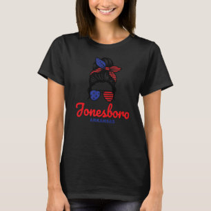 Jonesboro Arkansas Retro Messy Bun   T-Shirt