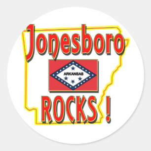 Jonesboro Rocks ! (red) Classic Round Sticker
