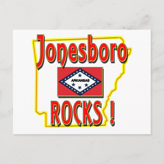 Jonesboro Rocks ! (red) Postcard (Front)