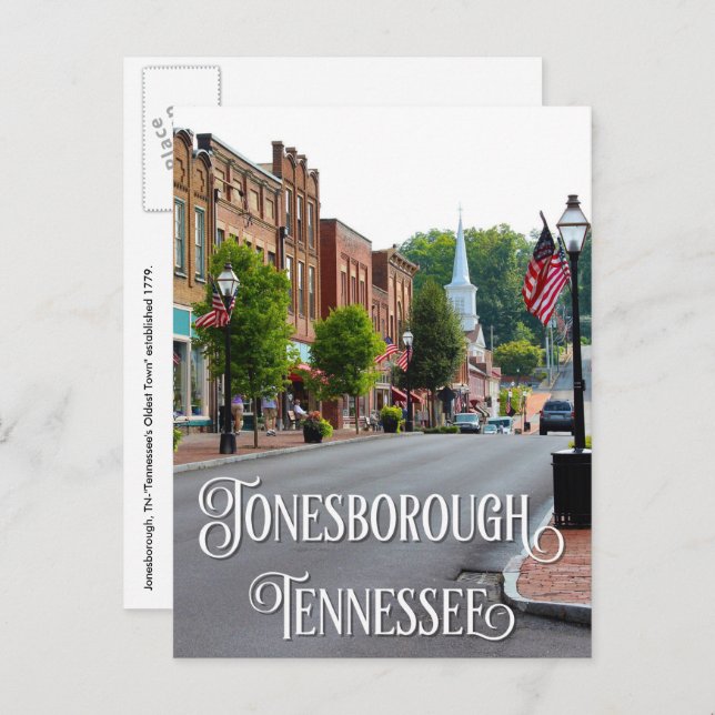 Jonesborough, Tennessee Main Street Postcard (Front/Back)
