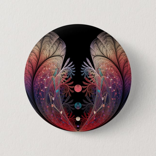 Jonglage Abstract Modern Fantasy Fractal Art 2 Inch Round Button (Front)