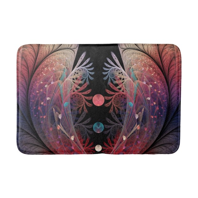 Jonglage Abstract Modern Fantasy Fractal Art Bath Mat (Front)