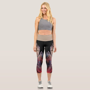 Jonglage Abstract Modern Fantasy Fractal Art Capri Leggings