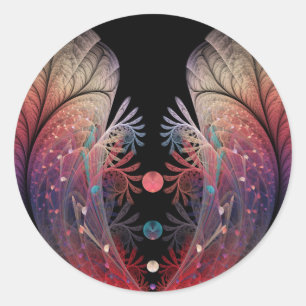 Jonglage Abstract Modern Fantasy Fractal Art Classic Round Sticker