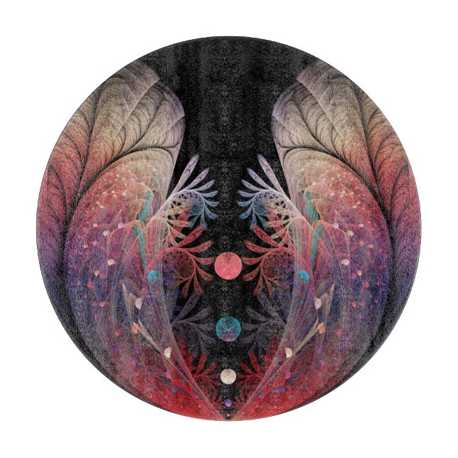 Jonglage Abstract Modern Fantasy Fractal Art Cutting Board (Front)