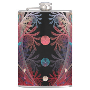 Jonglage Abstract Modern Fantasy Fractal Art Hip Flask