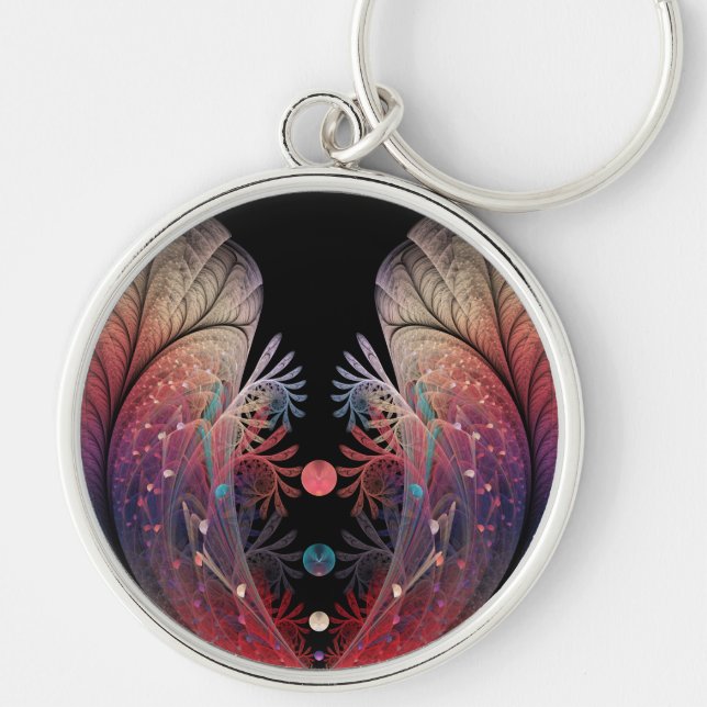 Jonglage Abstract Modern Fantasy Fractal Art Keychain (Front)