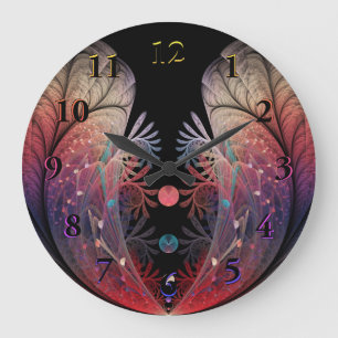 Jonglage Abstract Modern Fantasy Fractal Art Large Clock