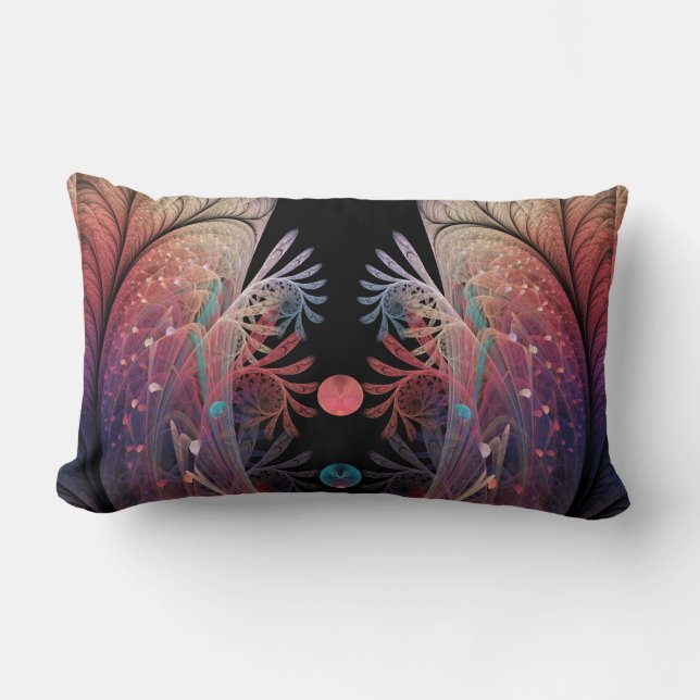 Jonglage Abstract Modern Fantasy Fractal Art Lumbar Pillow (Front)