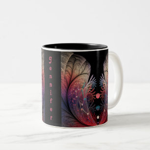 Jonglage Abstract Modern Fantasy Fractal Art Name Two-Tone Coffee Mug