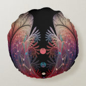 Jonglage Abstract Modern Fantasy Fractal Art Round Pillow (Back)