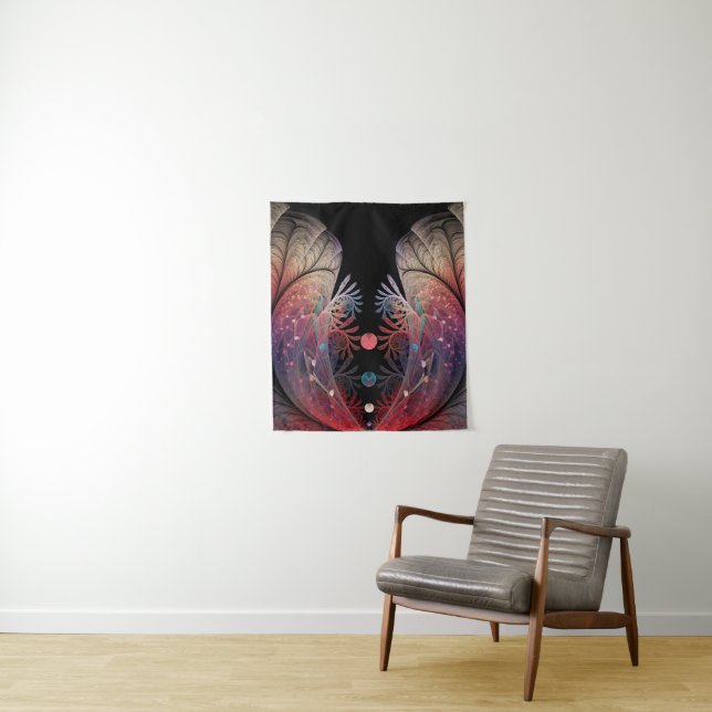 Jonglage Abstract Modern Fantasy Fractal Art Tapestry (In Situ)