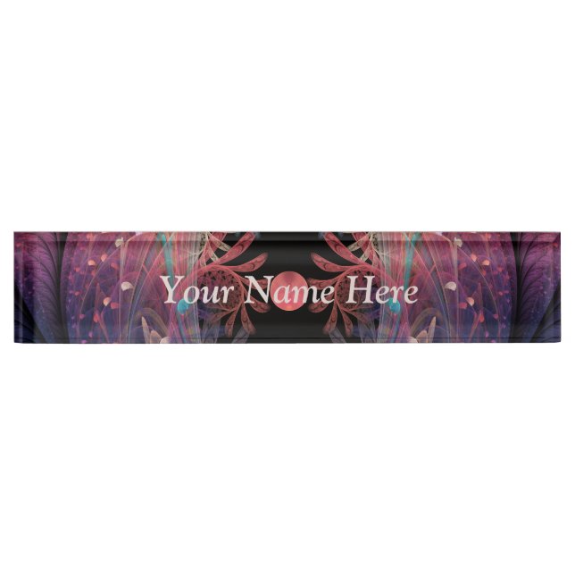 Jonglage Abstract Modern Fantasy Fractal Art Text Nameplate (Front)